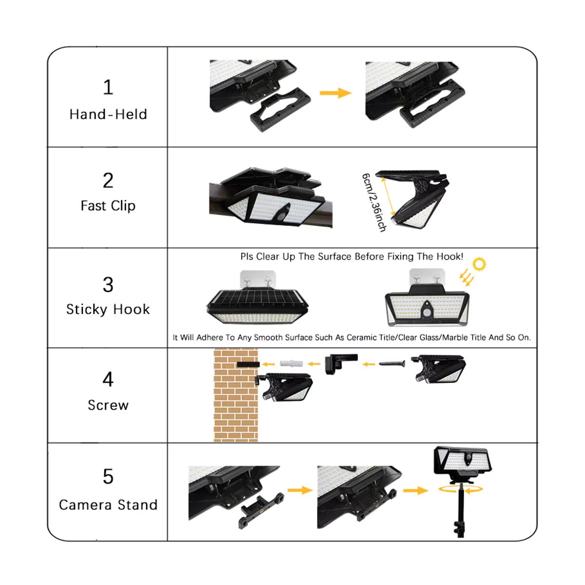 SHENZHITECH Solar Clip LED Wand - Bild 4