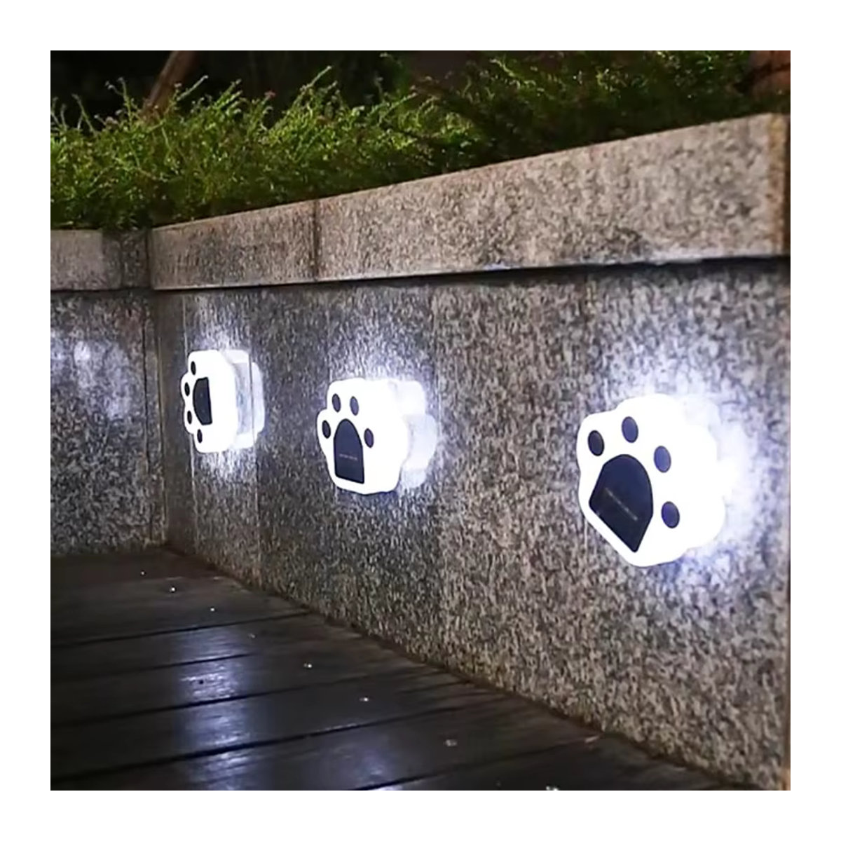 SHENZHITECH Solar-Pfoten-Außenleuchten mit LED und intelligenter Lichtsteuerung, IP65 wasserdichte Rasenlampe in Weiß für Garten, Hof und Camping - Bild 5