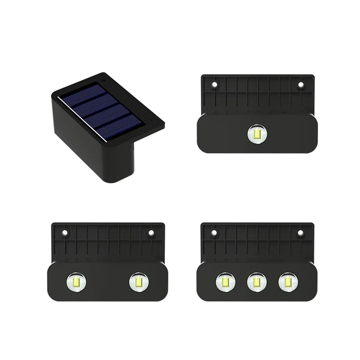 SHENZHITECH Solarbetriebene intelligente Wandleuchte in Schwarz mit automatischer Tag-Nacht-Steuerung für moderne Innenhöfe und Wege - Bild 1