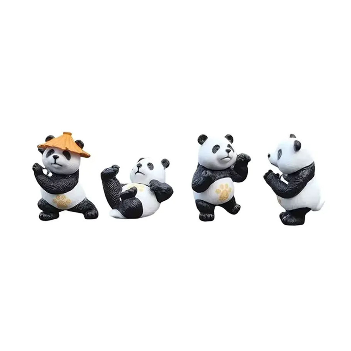 SHIDWJ Panda Auto-Ornamente Set aus Kunstharz, 4er-Set Dekoration in Weiß für Auto-Mittelkonsole und Schreibtisch - Bild 7