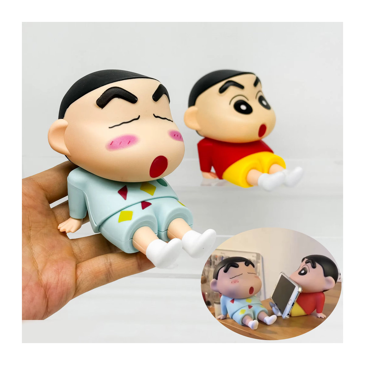 Shinchan Crayon Anime Figur Handyhalter und Schreibtisch Dekoration von Re-ment in Mehrfarbig - Bild 2
