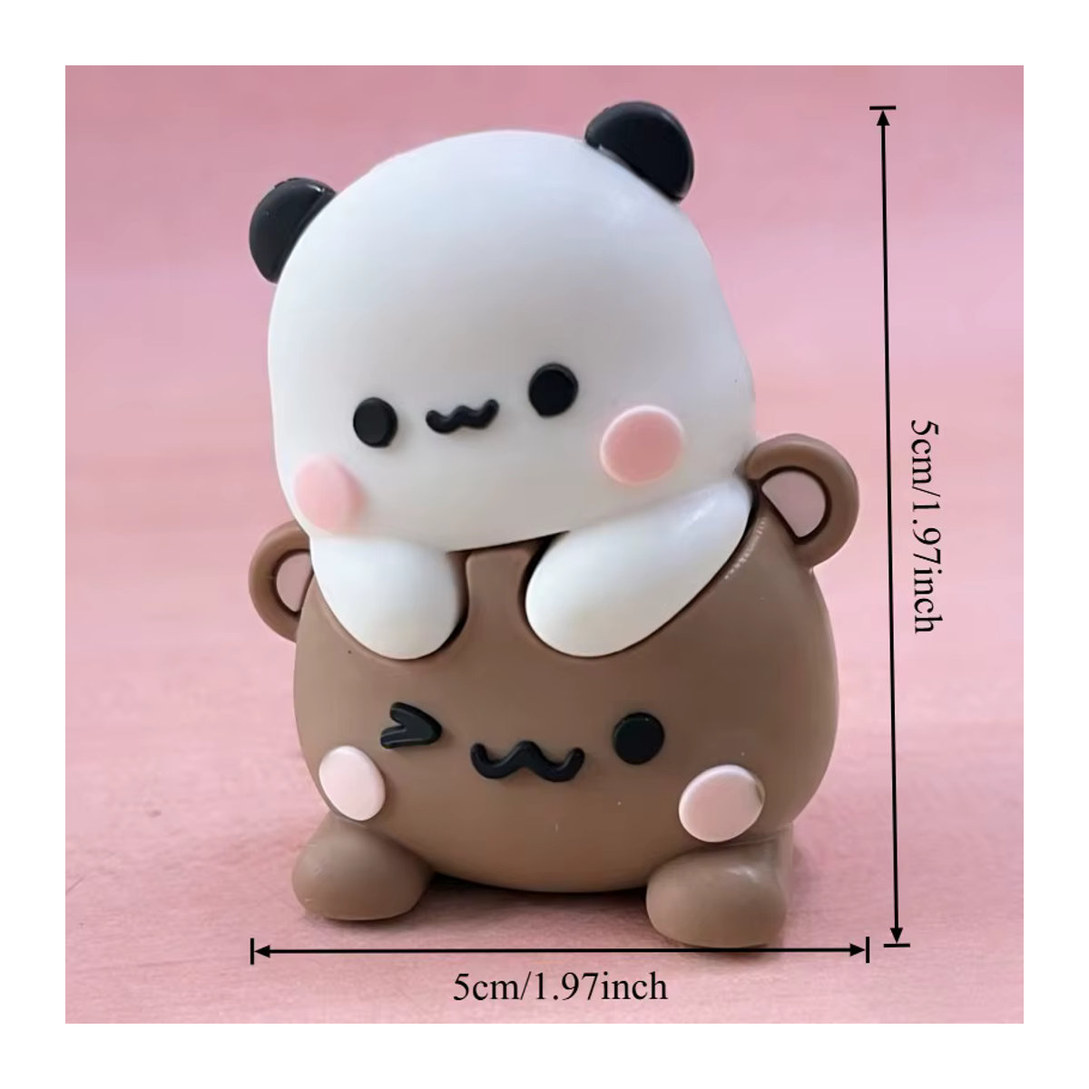 SHINEHENG Kawaii Bubu und Dudu Anime-Panda-Figur in Weiß als niedliches Schreibtisch-Ornament aus Kunststoff - Bild 2