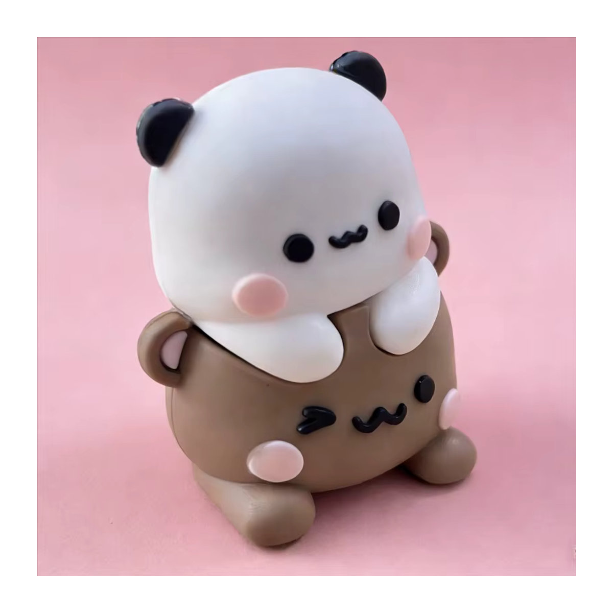 SHINEHENG Kawaii Bubu und Dudu Anime-Panda-Figur in Weiß als niedliches Schreibtisch-Ornament aus Kunststoff - Bild 3