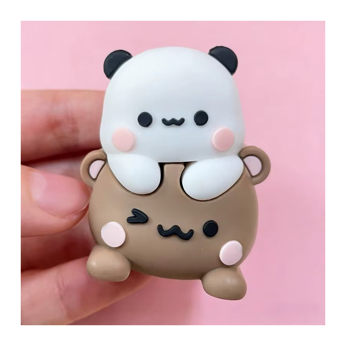SHINEHENG Kawaii Bubu und Dudu Anime-Panda-Figur in Weiß als niedliches Schreibtisch-Ornament aus Kunststoff - Bild 4