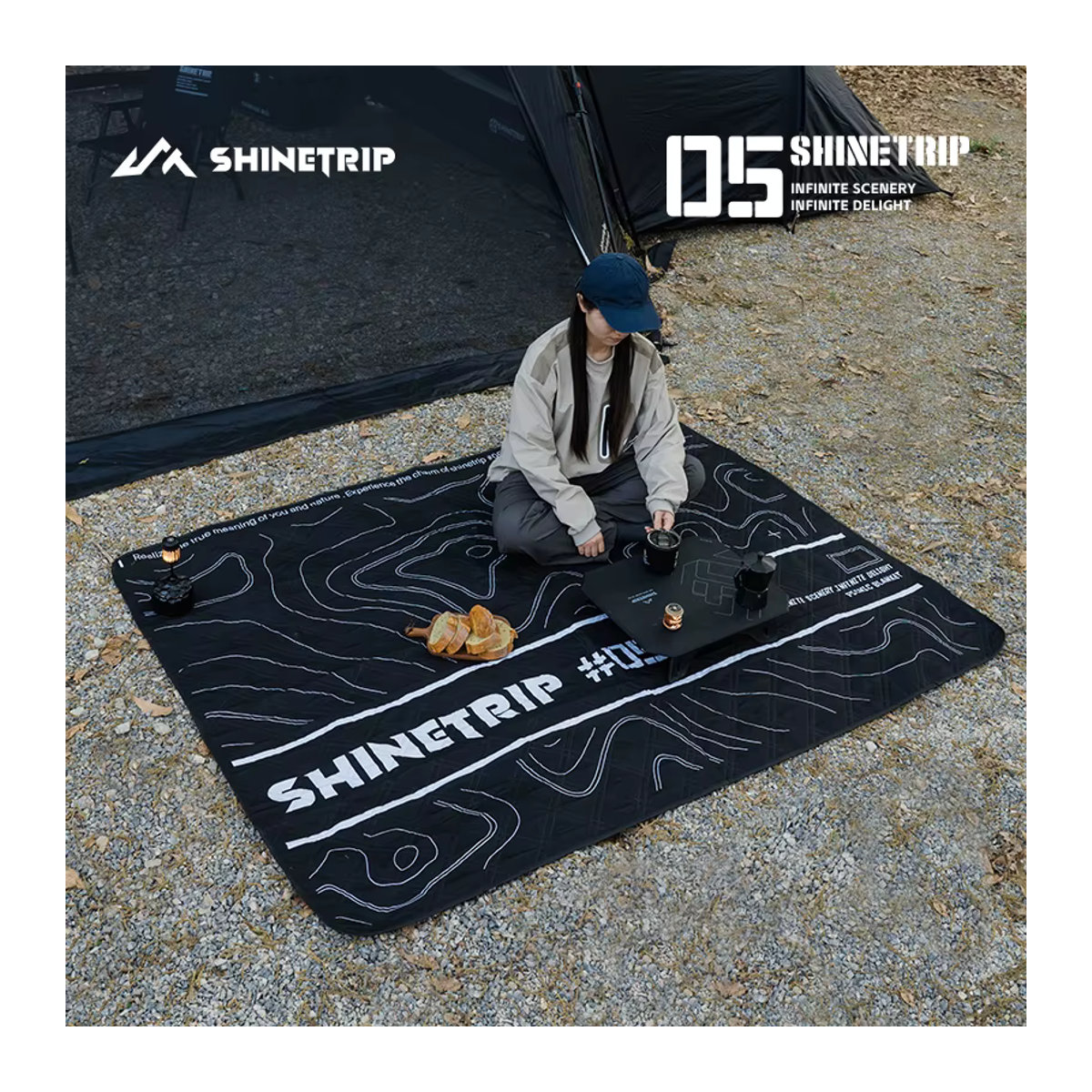 ShineTrip Outdoor-Picknickmatte aus Ultraschall-Aluminium für alle vier Jahreszeiten inklusive Aufbewahrungstasche - Bild 2