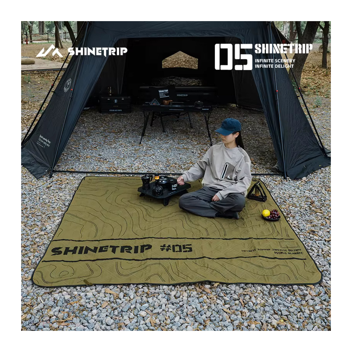 ShineTrip Outdoor-Picknickmatte aus Ultraschall-Aluminium für alle vier Jahreszeiten inklusive Aufbewahrungstasche - Bild 5