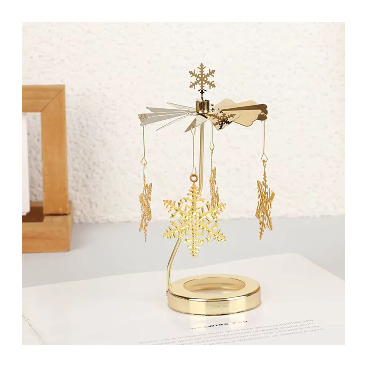 SHNGki Goldener Metall-Kerzenhalter in Ringform für Teelichter zur Tischdekoration für Hochzeit und Weihnachten - Bild 2