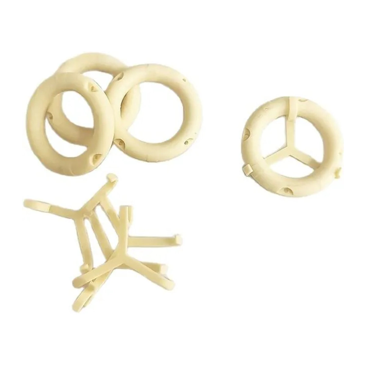 SHUAICHI 4er Set Nautische Rettungsringe aus Kunstharz in Weiß mit Halterung für Modellboote Durchmesser: 30 mm - Bild 1