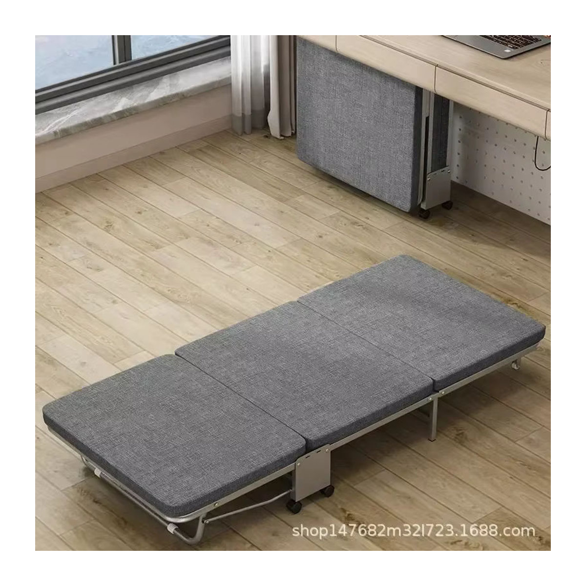 SHUFEN Büro-Klappbett Einzelbett mit Hartfaserplatte, dreifach faltbar, Modern, Blau oder Braun - Bild 2