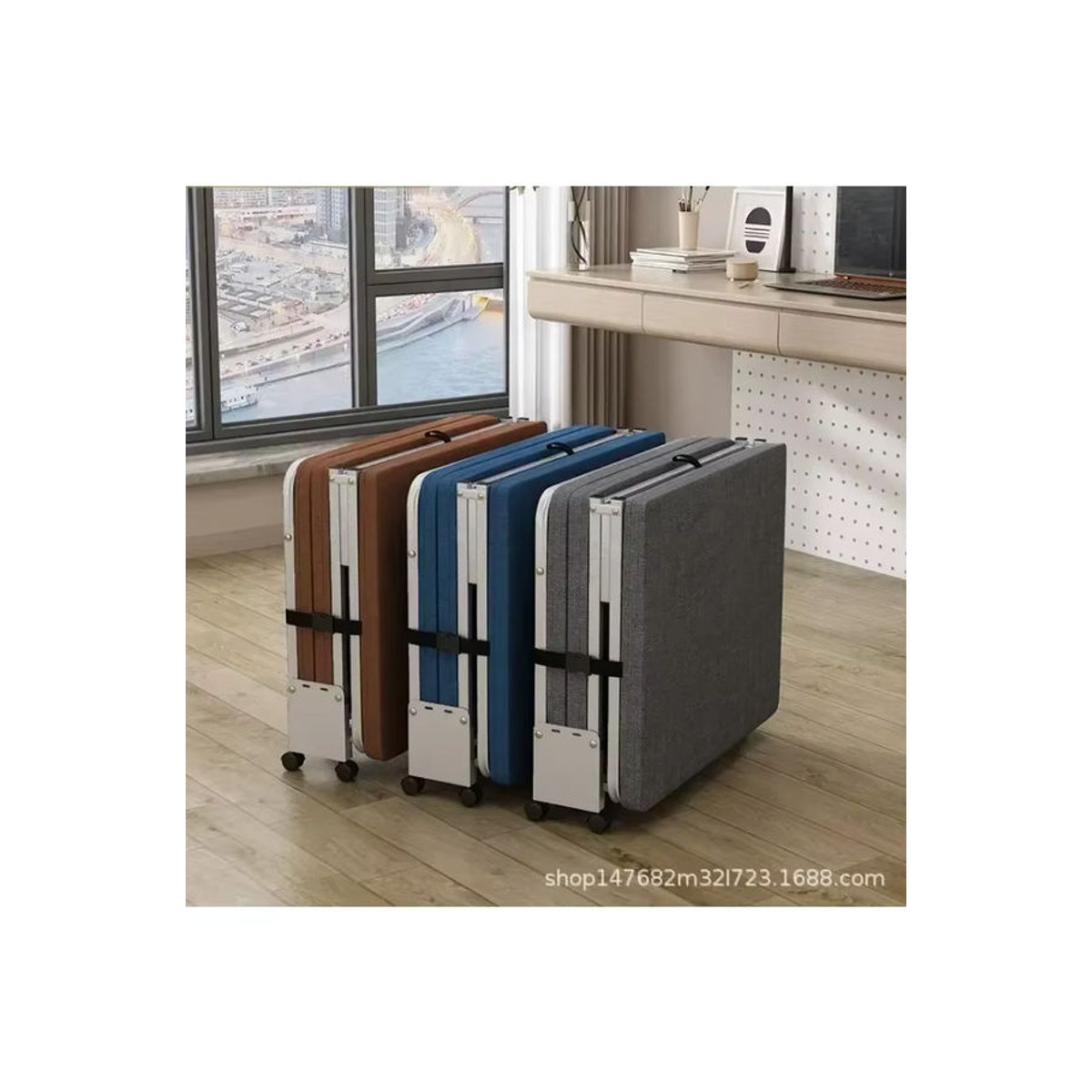 SHUFEN Büro-Klappbett Einzelbett mit Hartfaserplatte, dreifach faltbar, Modern, Blau oder Braun - Bild 6
