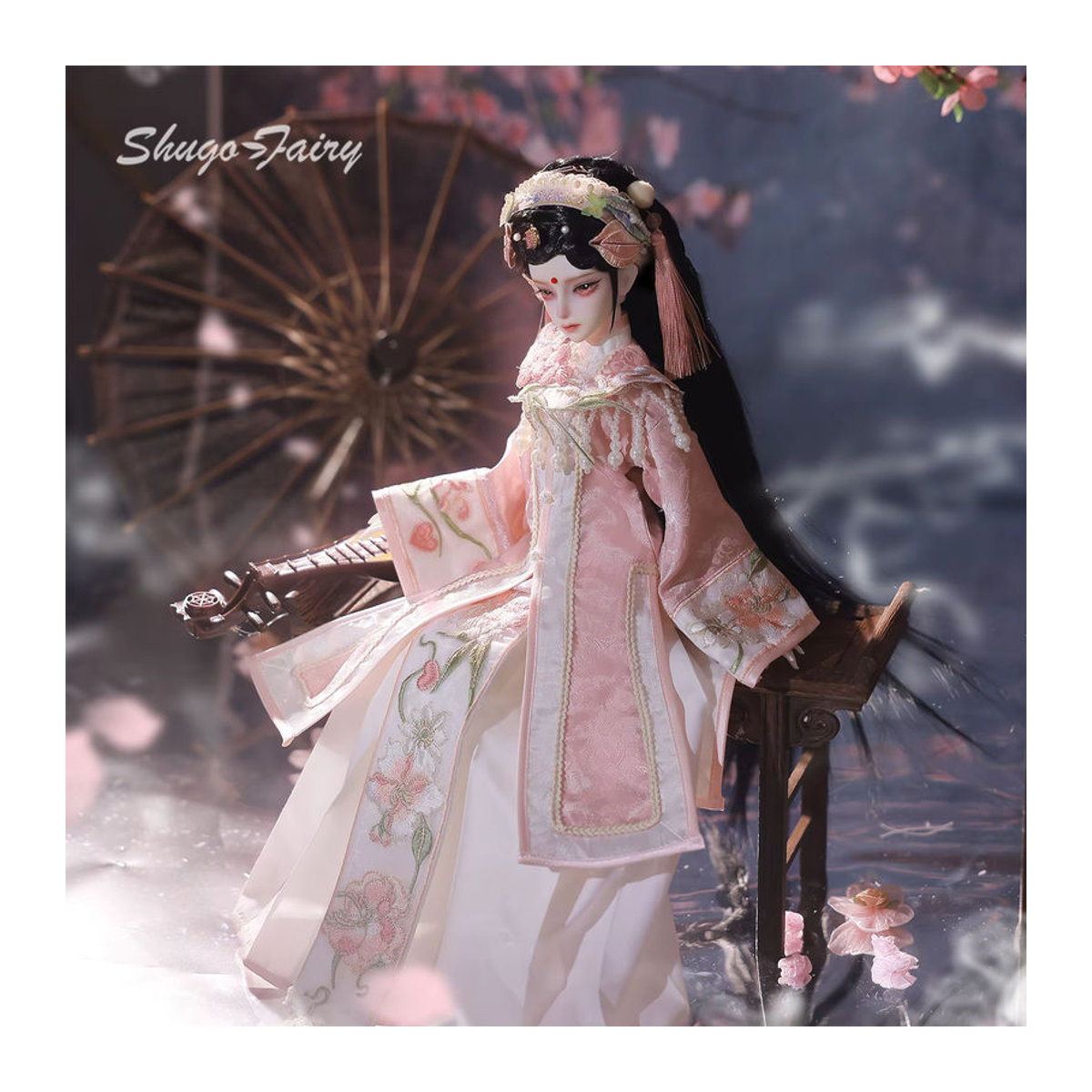 Shugafairy BJD Puppe 1/4 Lunai B Chinesische Kunqu Dan Rolle Rosa Handgemachte Kunstharz Figur - Bild 5