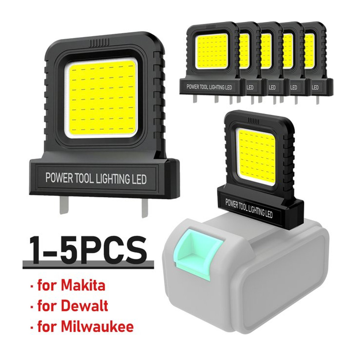 Shunmaii 14 W Mini-Taschen-Arbeitsleuchte für 20 V-21 V Akkus von Makita, Milwaukee und Dewalt, starker Akku-Scheinwerwer für Camping und Arbeit - Bild 1