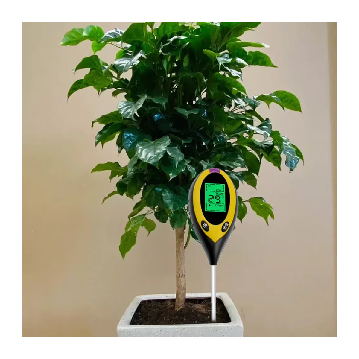Shunmaii 4in1 Boden-pH-Meter mit LCD-Display und Solarbetrieb zur Messung von pH-Wert, Feuchtigkeit und Temperatur für die Pflanzenpflege - Bild 3