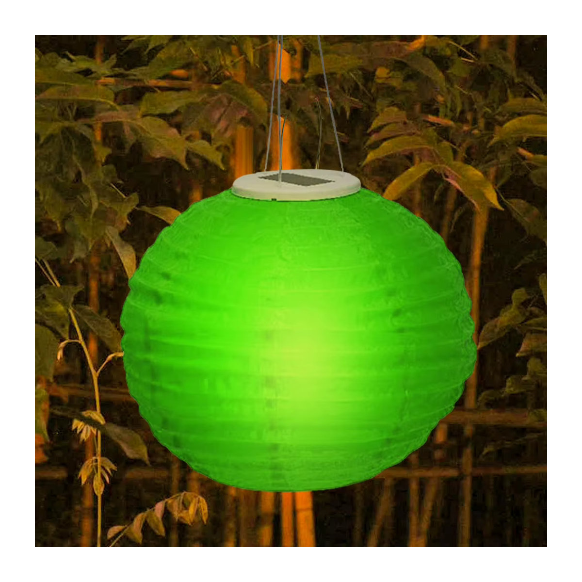 Shunmaii Bunte Solar LED Laterne aus Nylon, Wasserdicht, Runde Hängende Garten Dekoration, Durchmesser: 30,48 cm - Bild 4