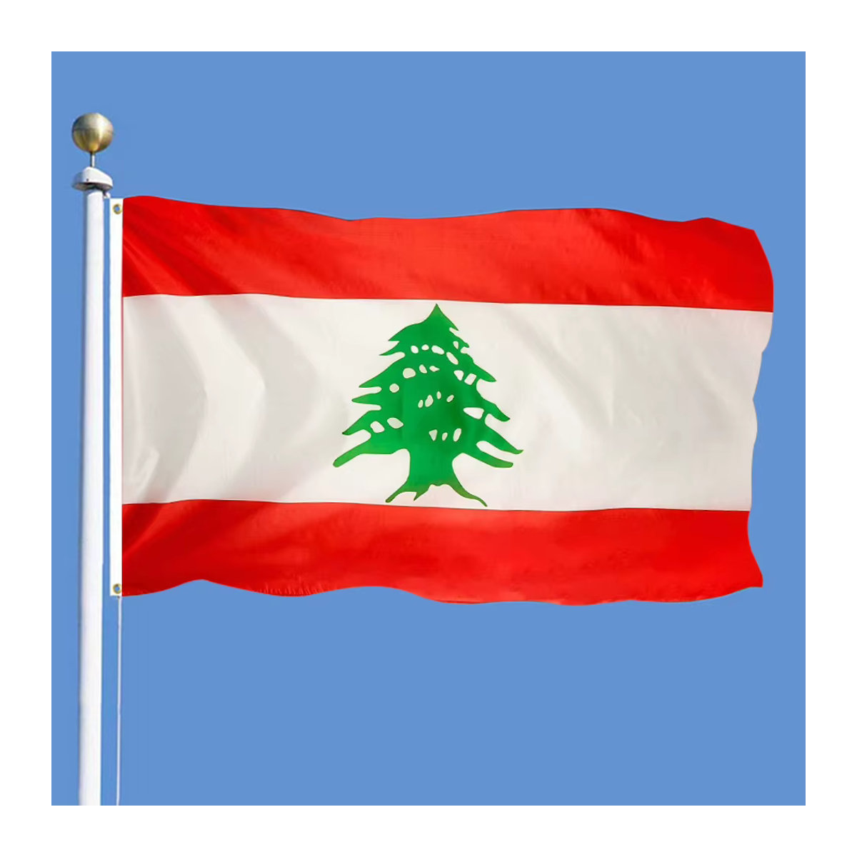 Shunmaii Flagge Libanon aus Textil, rot, B x H: 90 x 150 cm - Bild 4