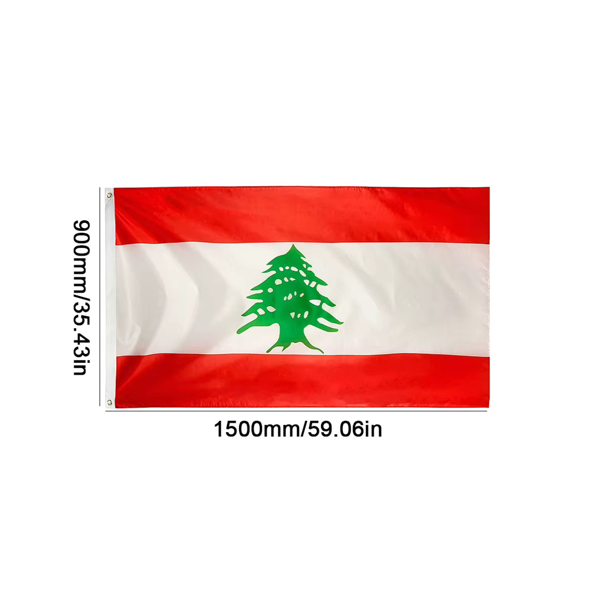 Shunmaii Flagge Libanon aus Textil, rot, B x H: 90 x 150 cm - Bild 6
