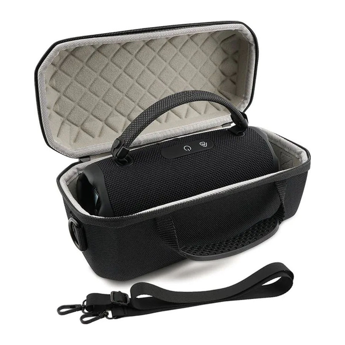 Shunmaii Harte EVA-Reisetasche mit verstellbarem Schultergurt für JBL Charge 6 Bluetooth-Lautsprecher, Schwarz - Bild 1