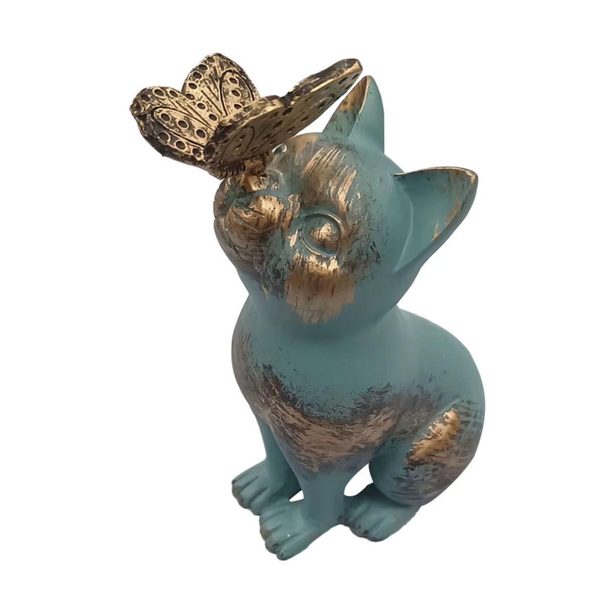 Shunmaii Kätzchen-Statue aus Kunstharz in Grau als dekorative Garten-Tierfigur für deinen Garten und Hof - Bild 5