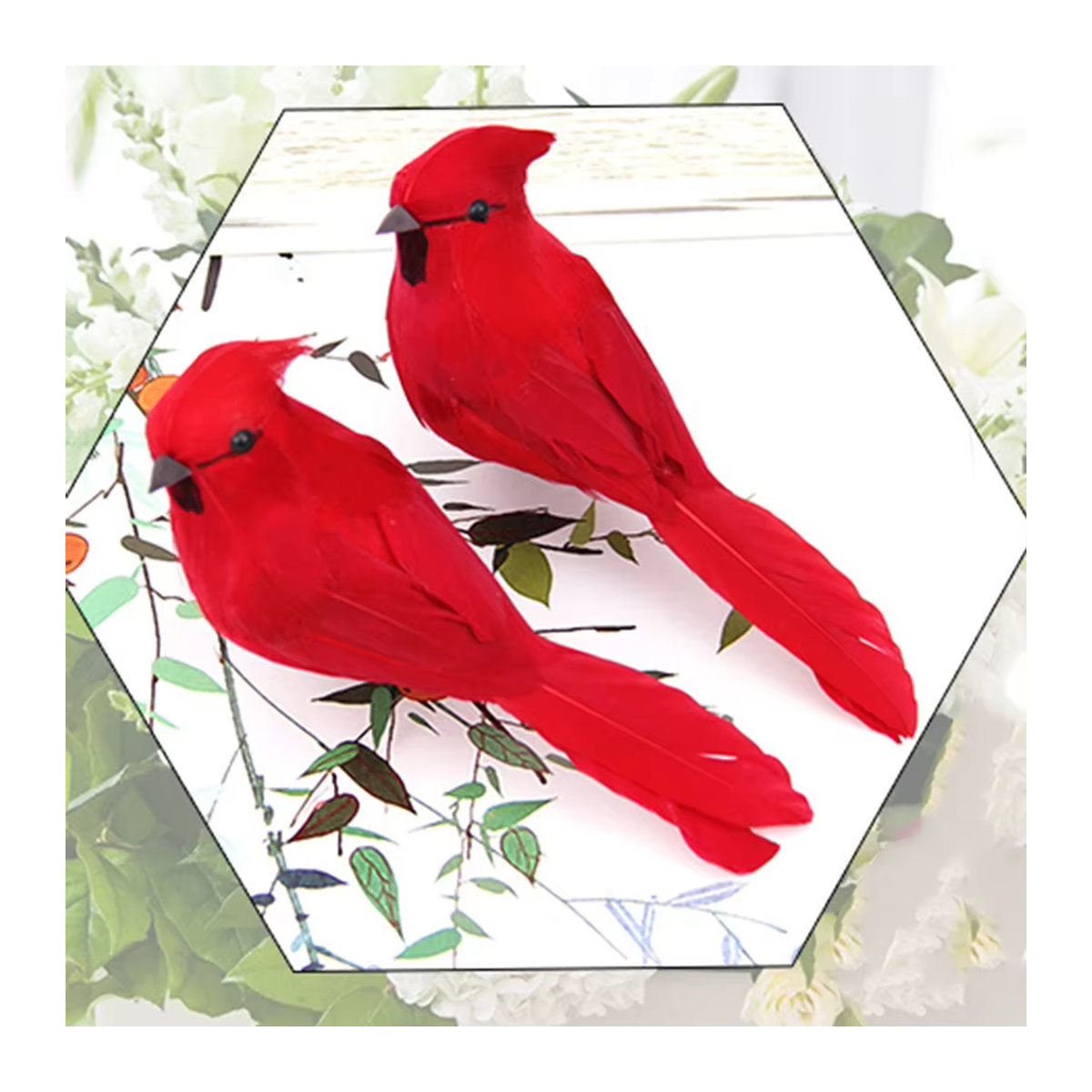 Shunmaii Künstliche Vögel aus Schaum und Kunststoff für DIY Dekorationen, 12er Set, Weiß und Mehrfarbig - Bild 4