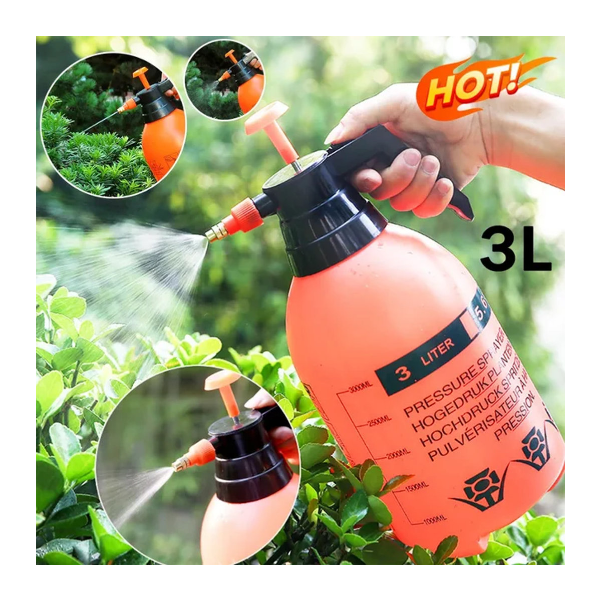 Shunmaii Manuelle Drucksprüher Pumpe für Gartenbewässerung und Desinfektion in 2L oder 3L - Bild 1