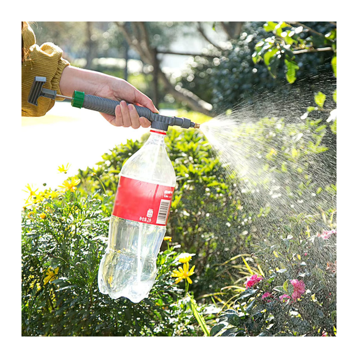 Shunmaii Manuelle Hochdruck Luftpumpe Hand Sprayer mit Sprühkopf Düse in Grau aus Kunststoff für Garten und Landwirtschaft - Bild 2