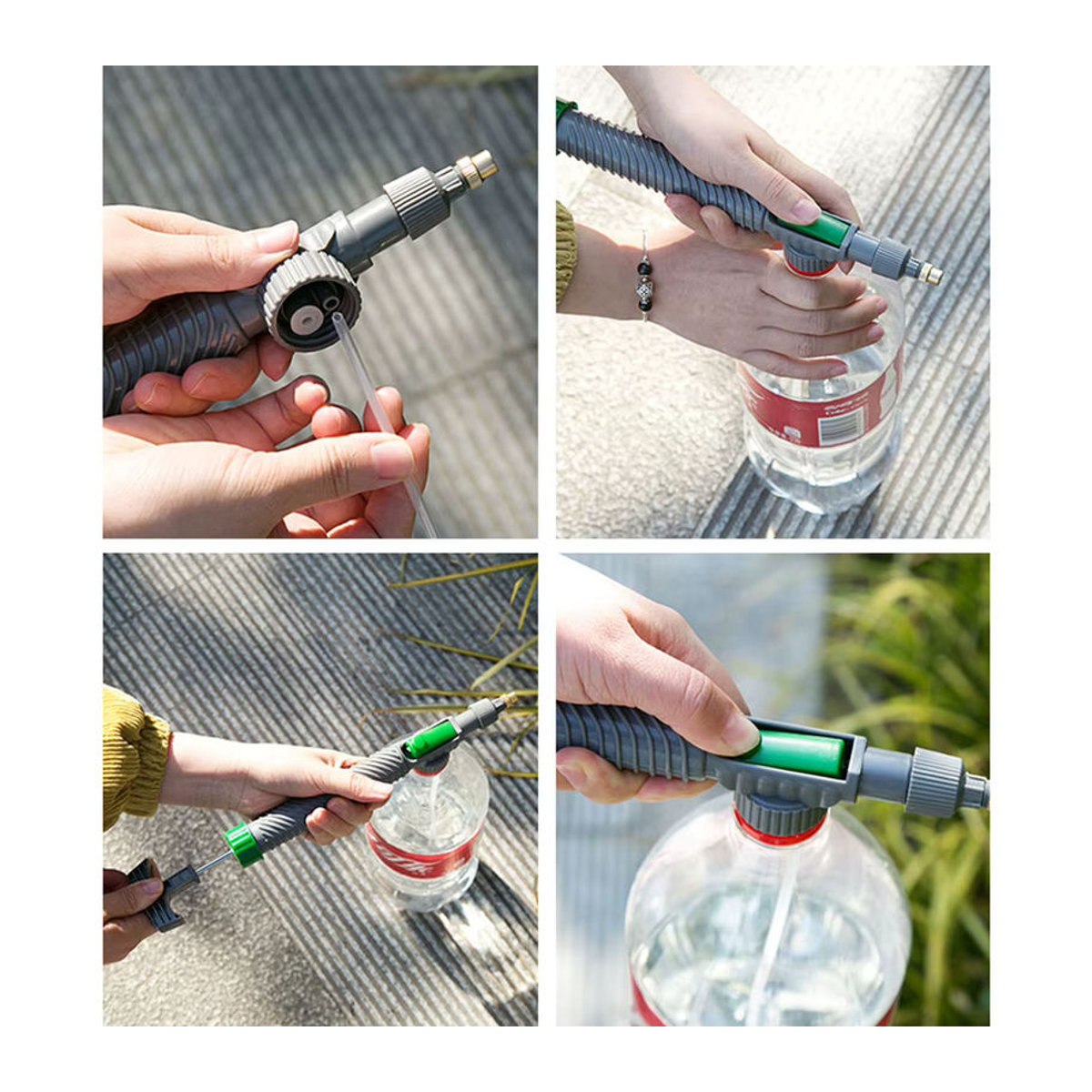 Shunmaii Manuelle Hochdruck Luftpumpe Hand Sprayer mit Sprühkopf Düse in Grau aus Kunststoff für Garten und Landwirtschaft - Bild 5