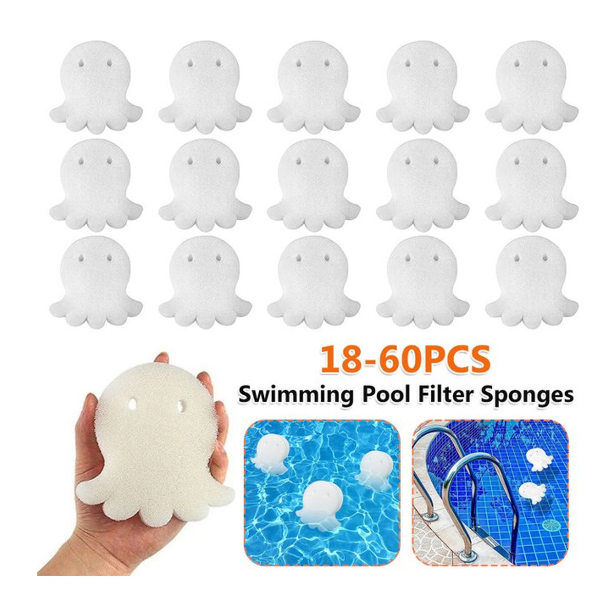 Shunmaii Öl-Absorber Schaum Schwimm-Reiniger für Pool, Spa und Aquarium in Weiß - Bild 1