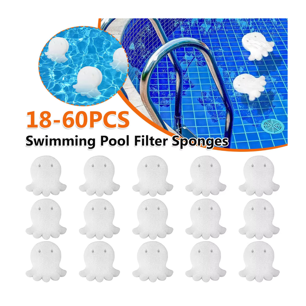 Shunmaii Öl-Absorber Schaum Schwimm-Reiniger für Pool, Spa und Aquarium in Weiß - Bild 2
