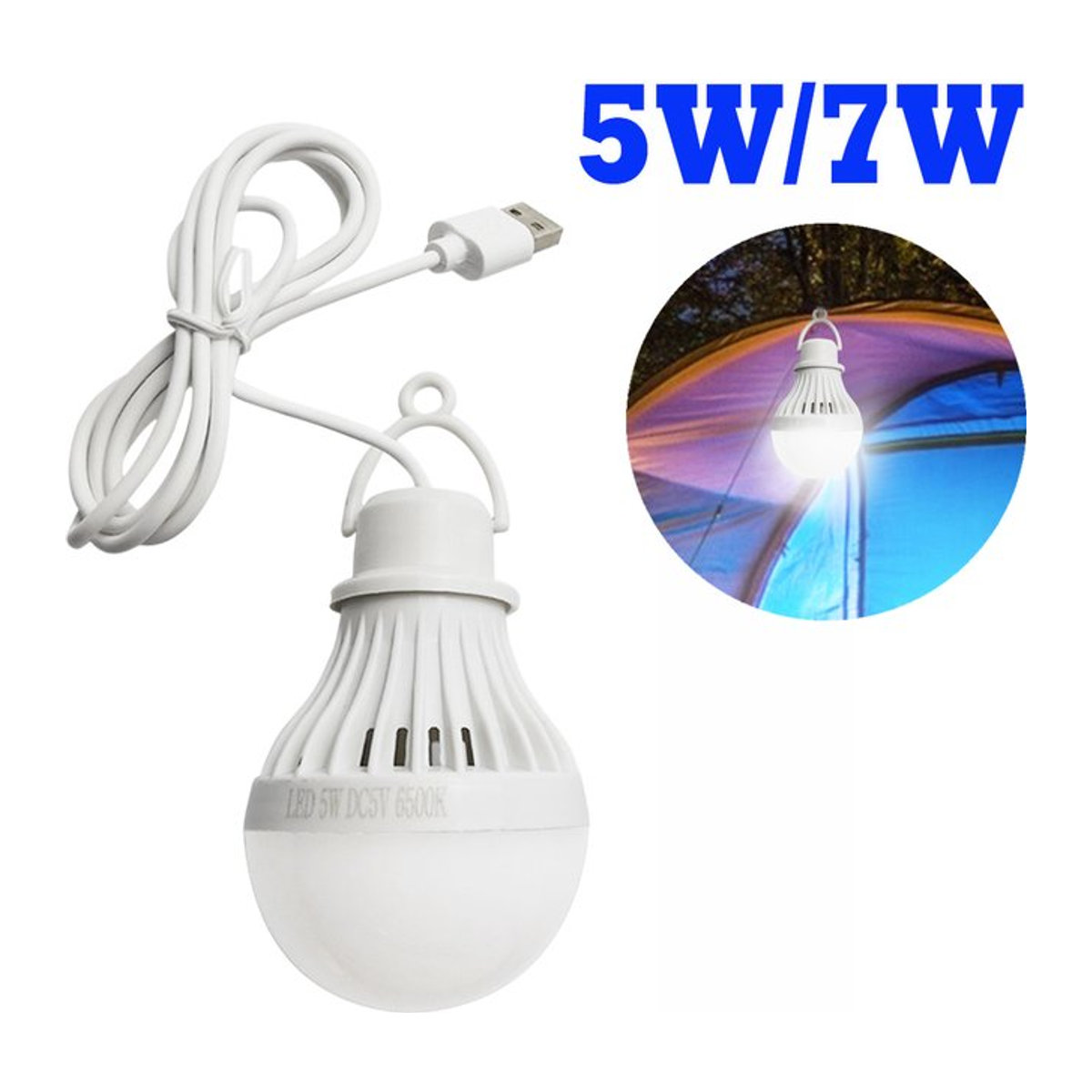 Shunmaii USB LED Camping Glühbirne tragbare Camping Laterne mit Aufhängeschnur für Zelt und Notfall - Bild 1