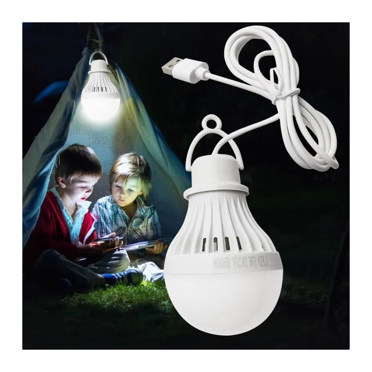 Shunmaii USB LED Camping Glühbirne tragbare Camping Laterne mit Aufhängeschnur für Zelt und Notfall - Bild 2