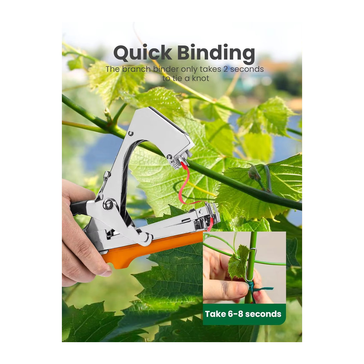 SI FANG Gartenpflanzen-Bindemaschine mit 5 Rollen Bändern zur Befestigung von Pflanzenzweigen und Gemüse - Bild 2