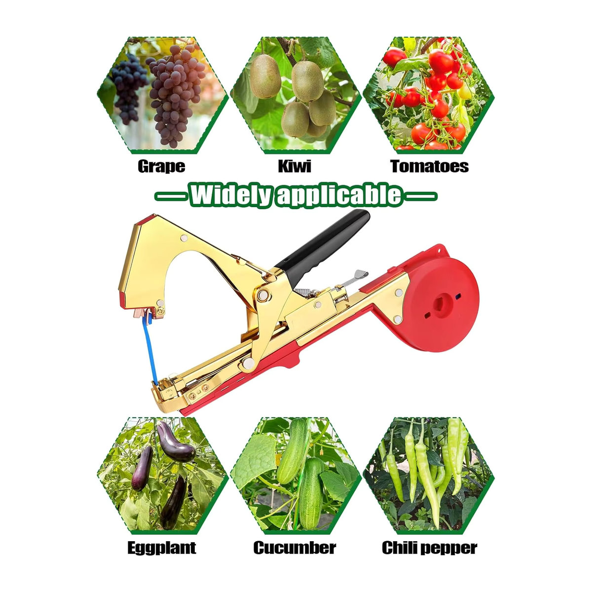 SI FANG Gartenpflanzen-Bindemaschine mit 5 Rollen Bändern zur Befestigung von Pflanzenzweigen und Gemüse - Bild 3