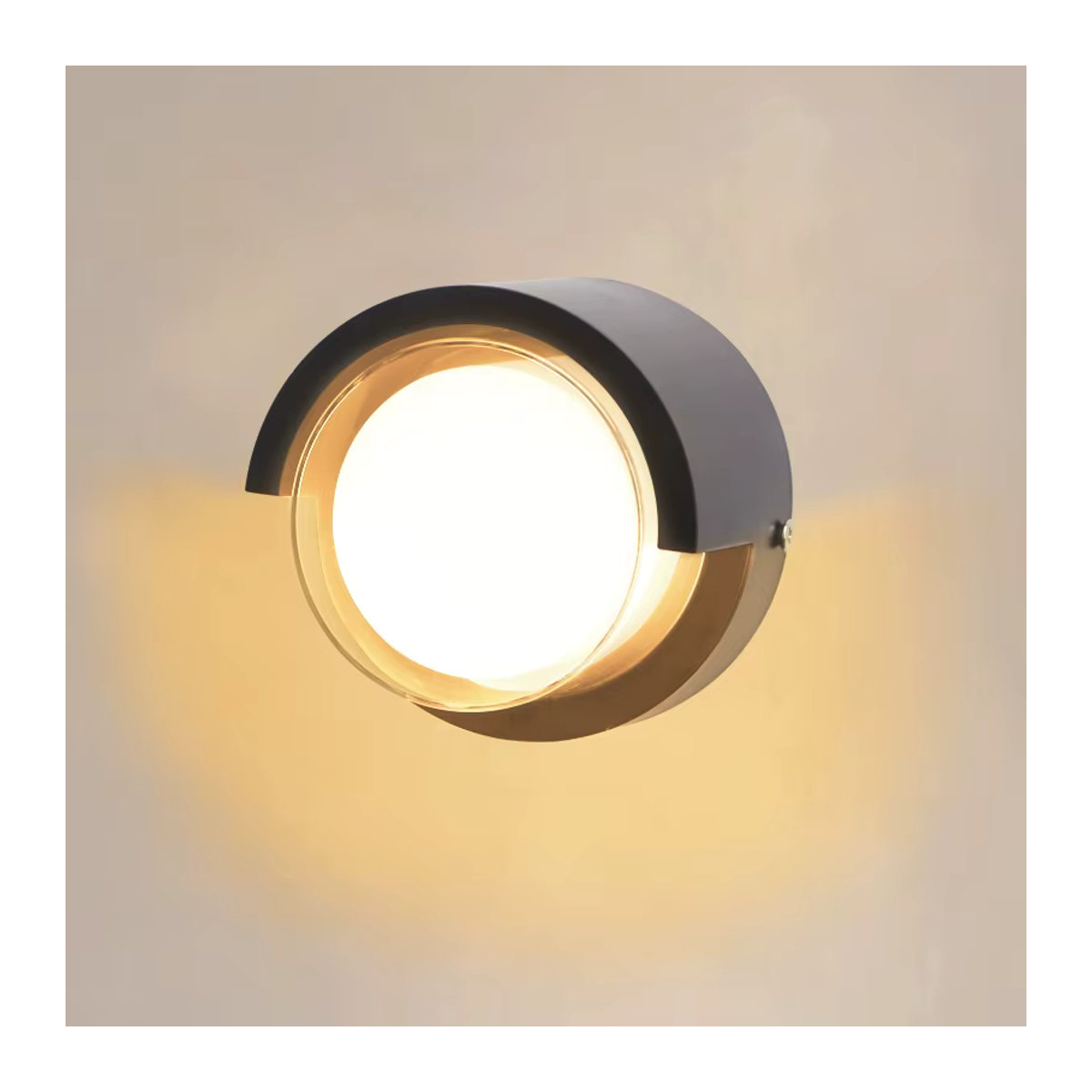 Si Solar LED Wandleuchte IP65 Schwarz Kaltweiß 5W Minimalistisch für Outdoor und Indoor - Bild 2