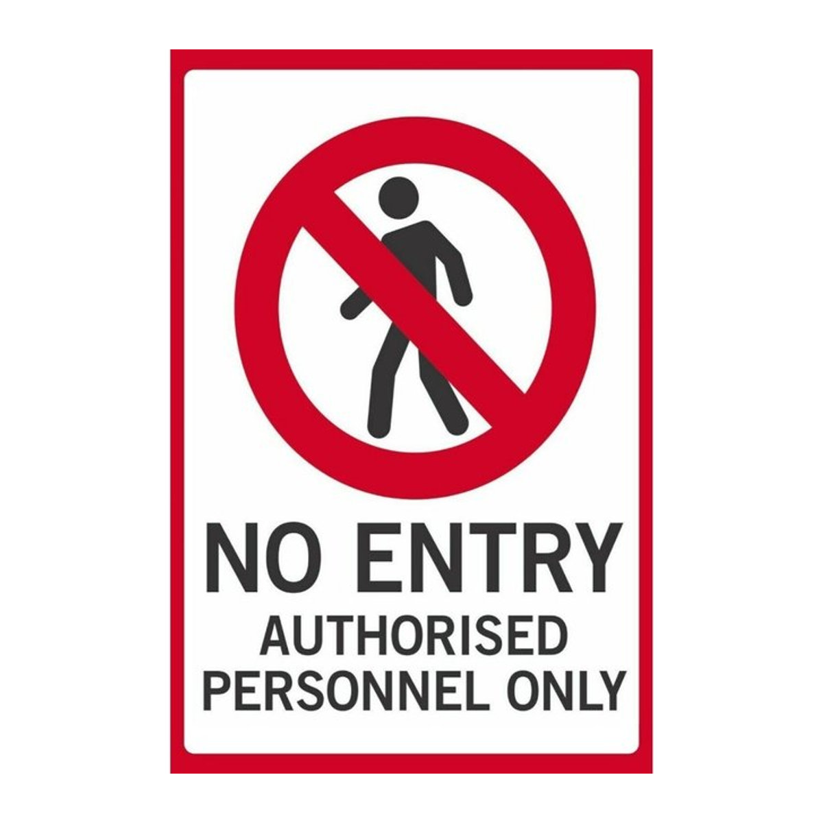 Sicherheitsschild Hello Young No Entry Authorized Personnel Only aus Metall in Weiß - Bild 1