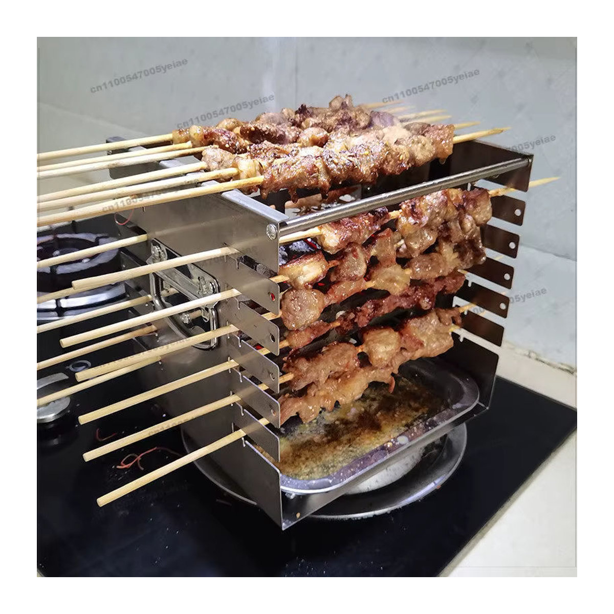 Side Grill King Rauchfreier Holzkohle-Spießgrill aus Edelstahl für Außen- und Innenbereich - Bild 3