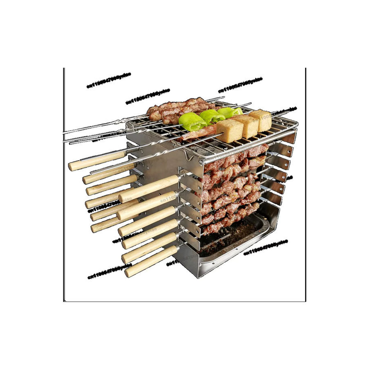 Side Grill King Rauchfreier Holzkohle-Spießgrill aus Edelstahl für Außen- und Innenbereich - Bild 5
