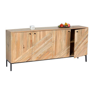 Sideboard MCW aus Massivholz Mango in Natur im Bohemian Stil, B/T/H: 79 x 42 x 176 cm