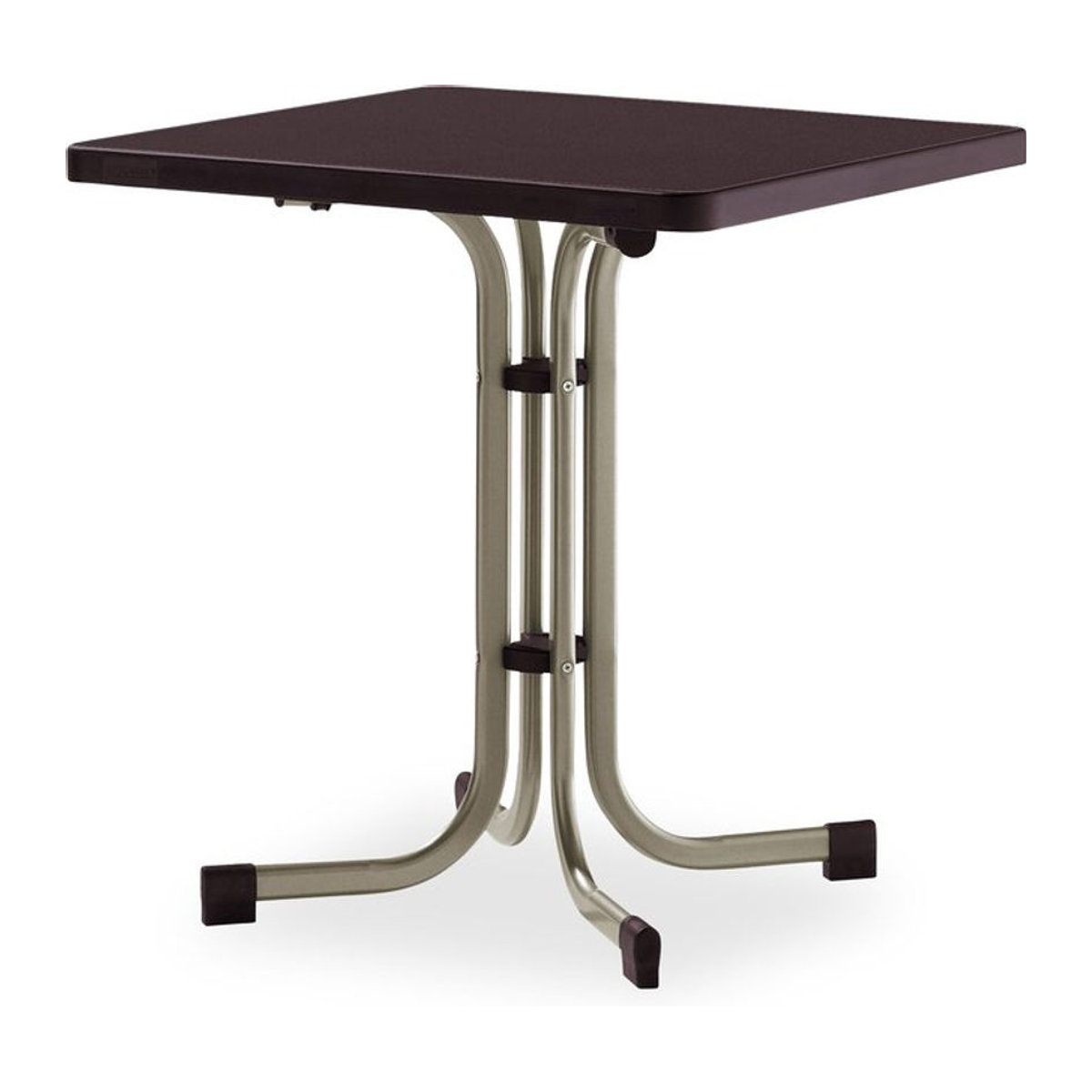 Sieger Boulevard-Klapptisch in Braun und Beige mit Mecalit-pro Tischplatte, B/T/H: 70 x 70 x 72 cm - Bild 1
