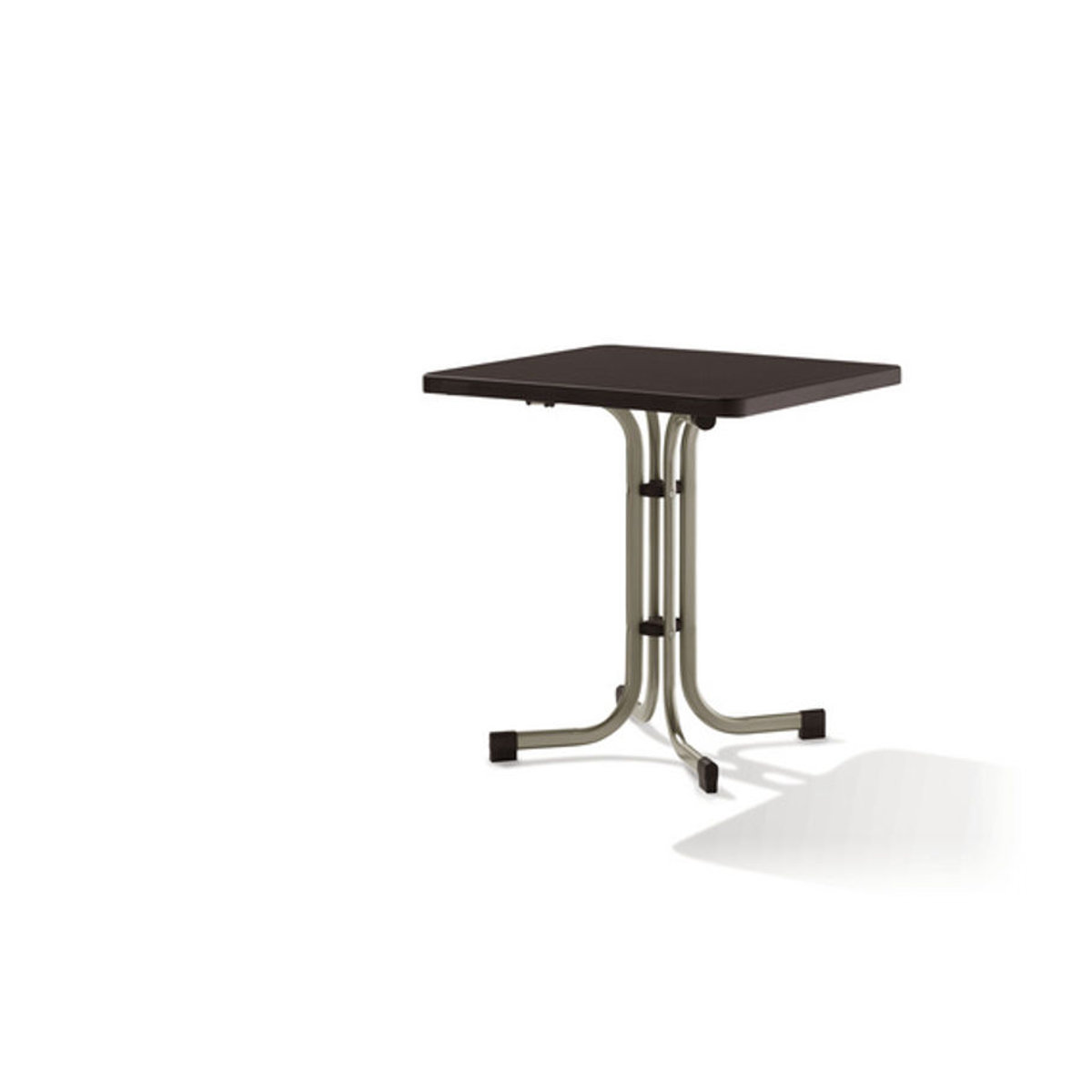 Sieger Boulevard-Klapptisch in Braun und Beige mit Mecalit-pro Tischplatte, B/T/H: 70 x 70 x 72 cm - Bild 2