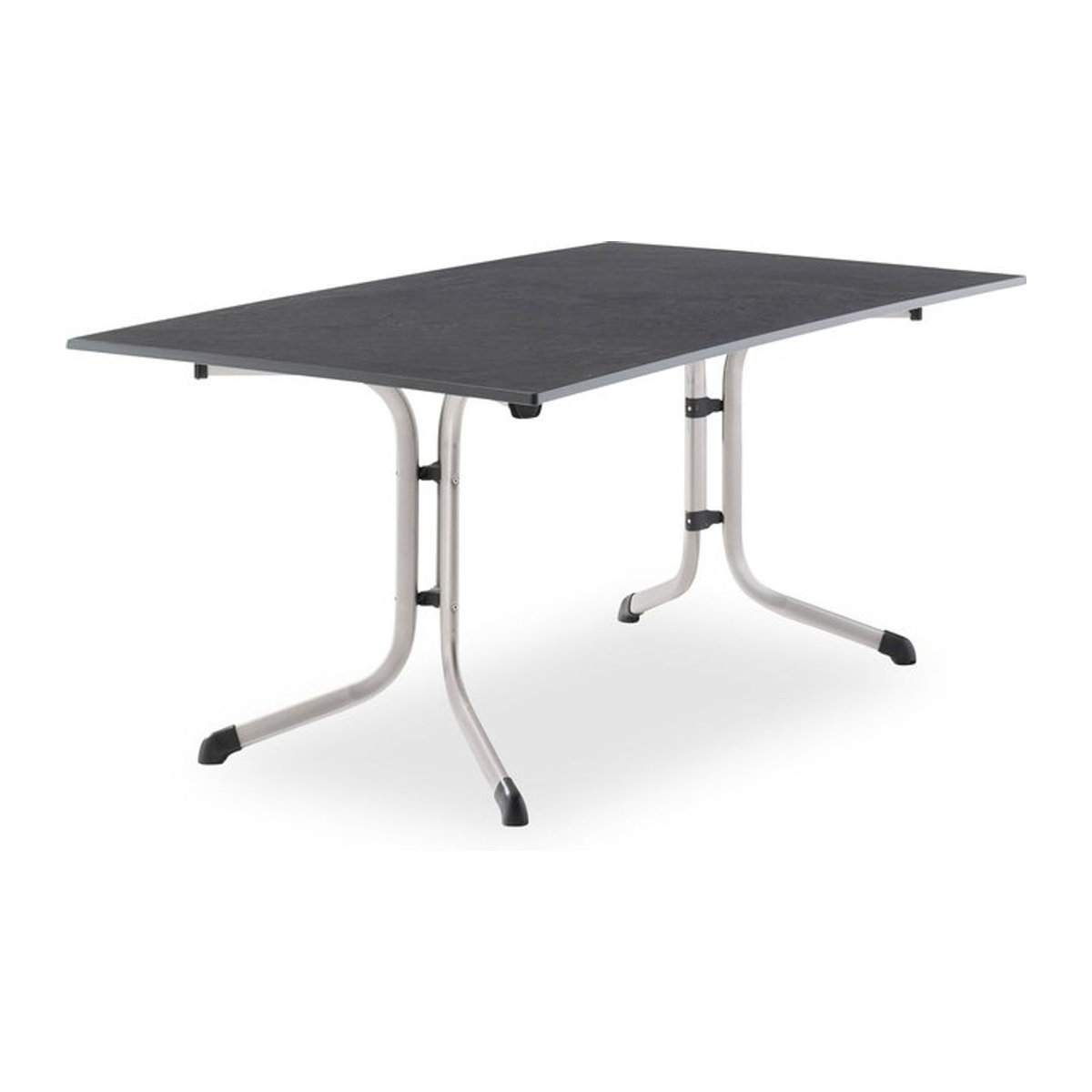 Sieger Boulevard Klapptisch mit Vivodur Tischplatte in Graphit und silberfarbenem Stahlgestell B/H/L: 95 x 73 x 165 cm - Bild 1