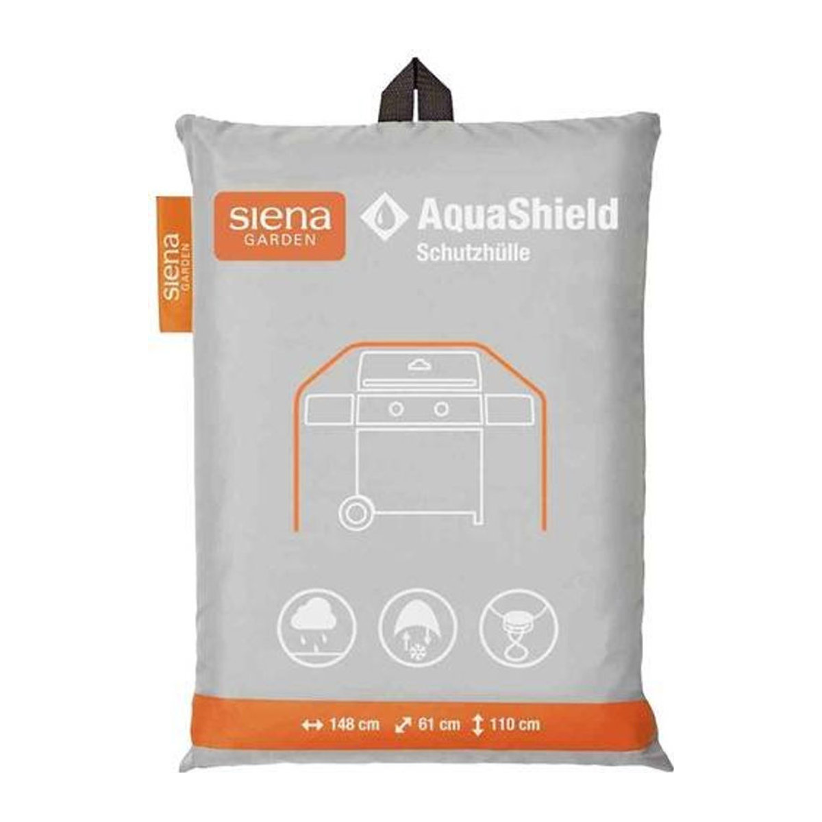 Siena Garden AquaShield Gas-Grillhülle aus Polyester in Hellgrau B/T/H: 148 x 61 x 110 cm - Bild 2