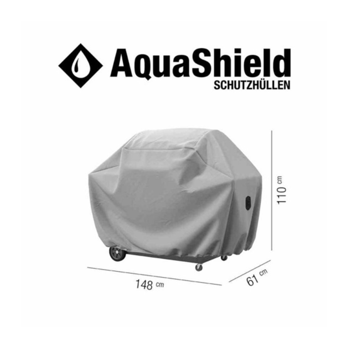 Siena Garden AquaShield Gas-Grillhülle aus Polyester in Hellgrau B/T/H: 148 x 61 x 110 cm - Bild 3