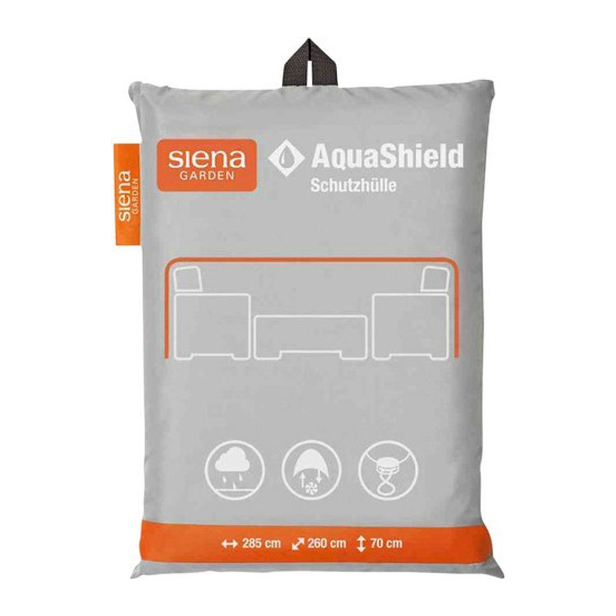 SIENA GARDEN AquaShield Loungehülle aus Polyester, Grau, B/H/T: 285 x 260 x 70 cm - Bild 1