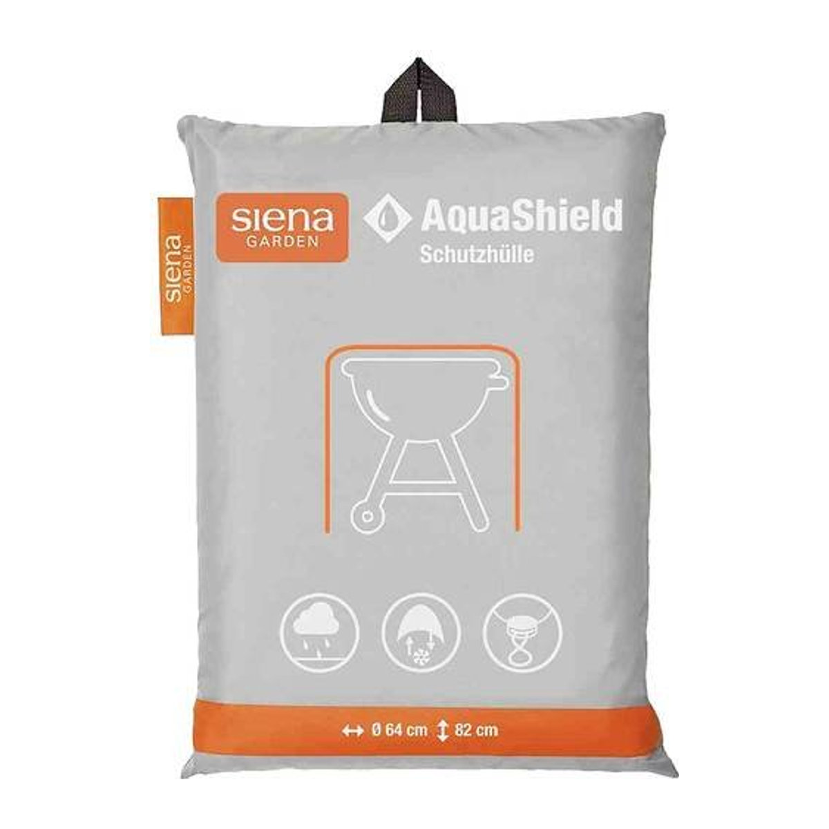Siena Garden AquaShield Rundgrillhülle Grau B/T/H: 64 x 64 x 82 cm für Rundgrills mit einer Grillfläche von Ø 57 cm - Bild 1
