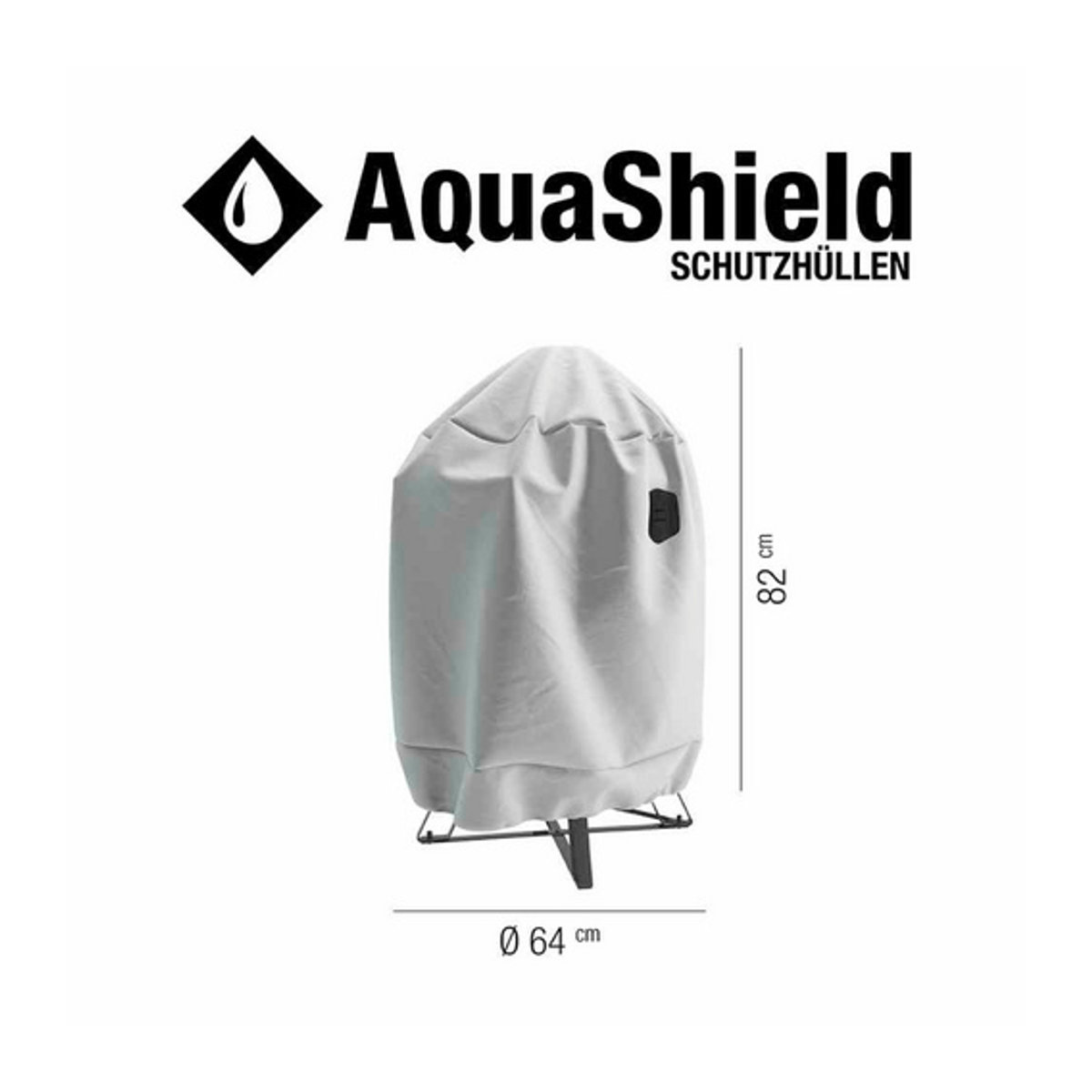 Siena Garden AquaShield Rundgrillhülle Grau B/T/H: 64 x 64 x 82 cm für Rundgrills mit einer Grillfläche von Ø 57 cm - Bild 2