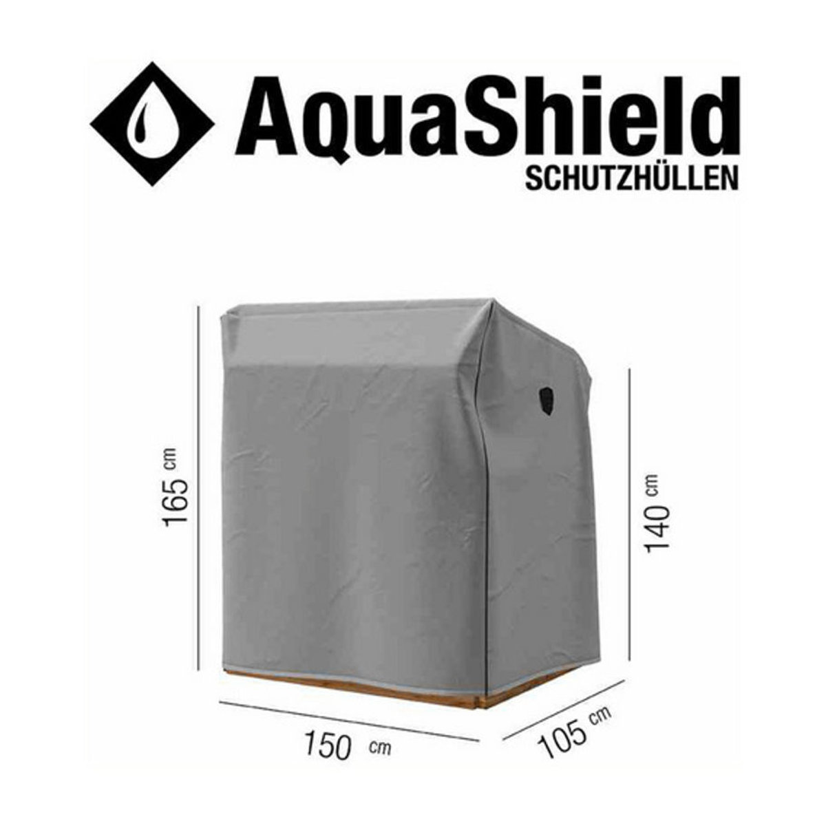 SIENA GARDEN AquaShield Schutzhülle für Strandkörbe aus Polyester, Grau, B/H/T: 150 x 165/140 x 105 cm - Bild 2