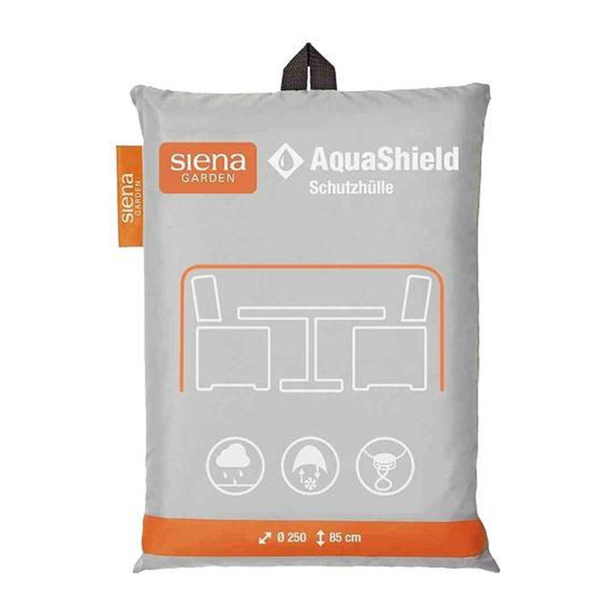 Siena Garden AquaShield Sitzgruppenhülle aus Polyester, Grau, Durchmesser: 250 cm, Höhe: 85 cm - Bild 1