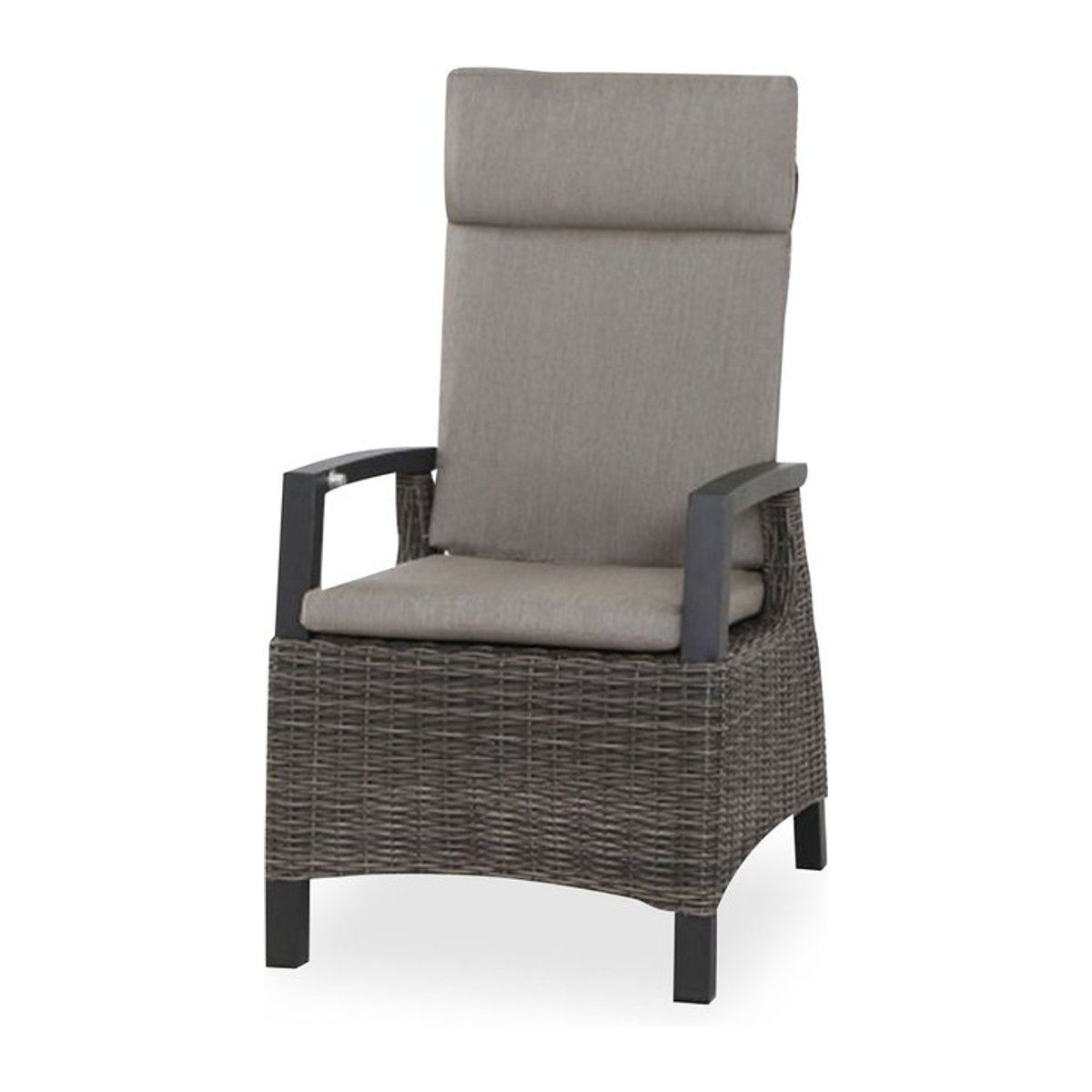 Siena Garden Corido Dining Sessel in Anthrazit mit Alu-Gestell und Gardino-Geflecht, B/T/H: 76 x 62 x 109 cm - Bild 2