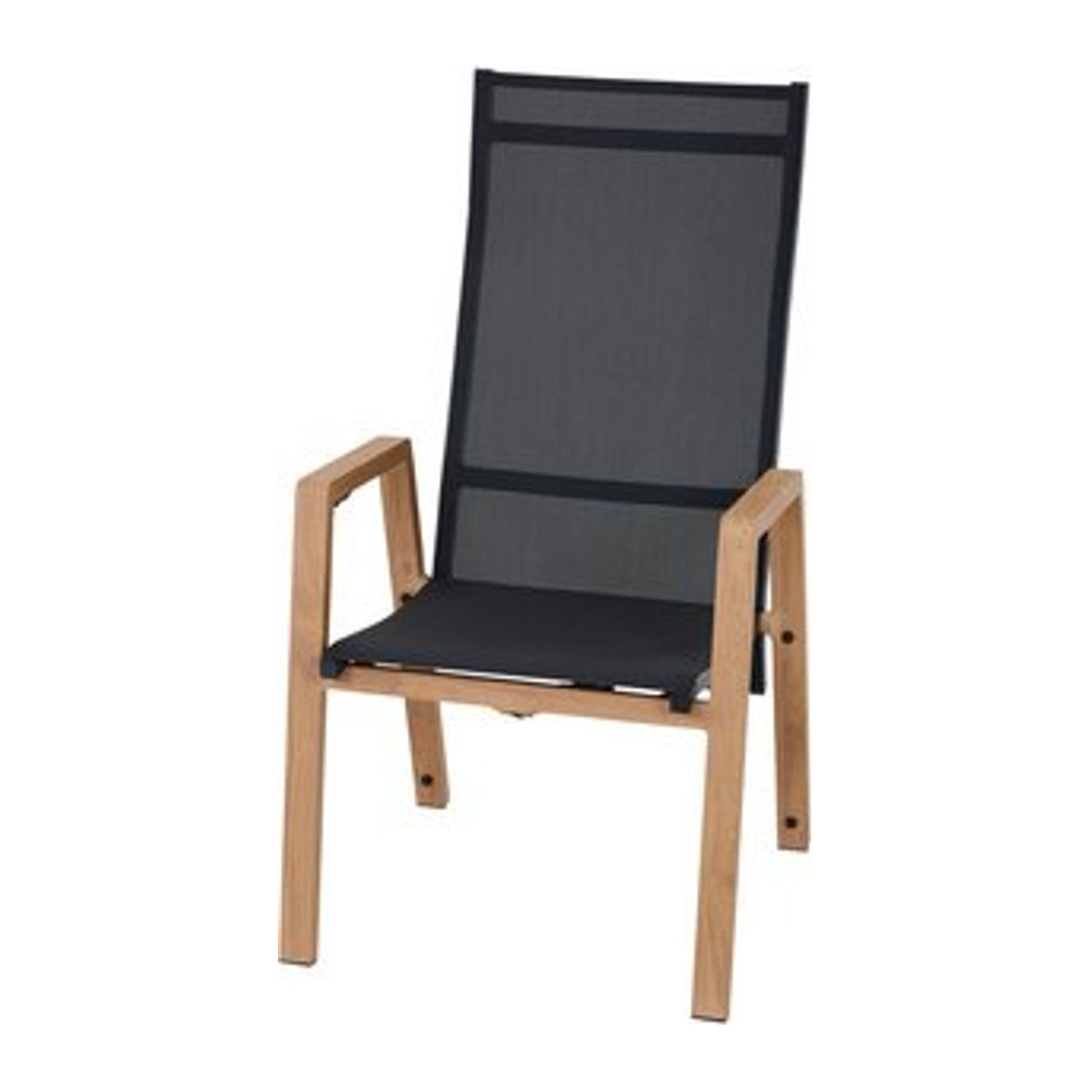 SIENA GARDEN Dining-Move-Sessel Catania in Teak-Optik und Dunkelgrau, B/T/H: 67,5 x 111 x 60 cm - Bild 1