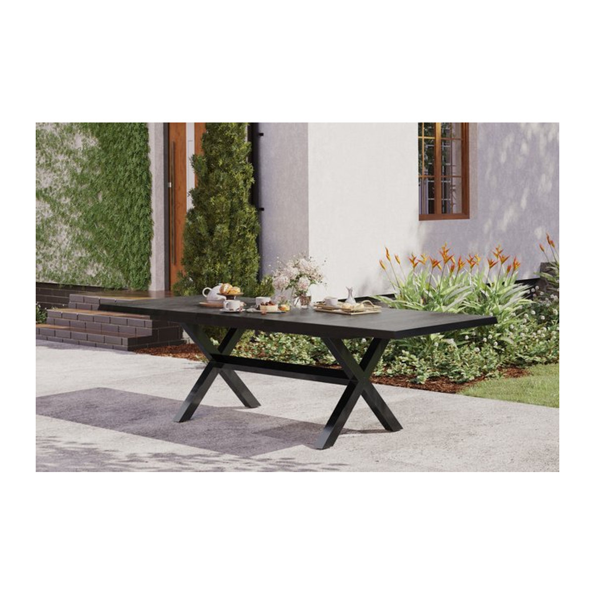 Siena Garden Messina Ausziehtisch aus Aluminium in Anthrazit, B: 100 cm, L: 200-260 cm - Bild 1
